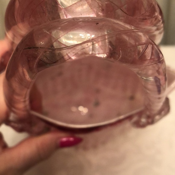 Vintage Y2K Murano Speckled Pink Glass Purse🌸Substantial Art Decor🌸 - Picture 14 of 15